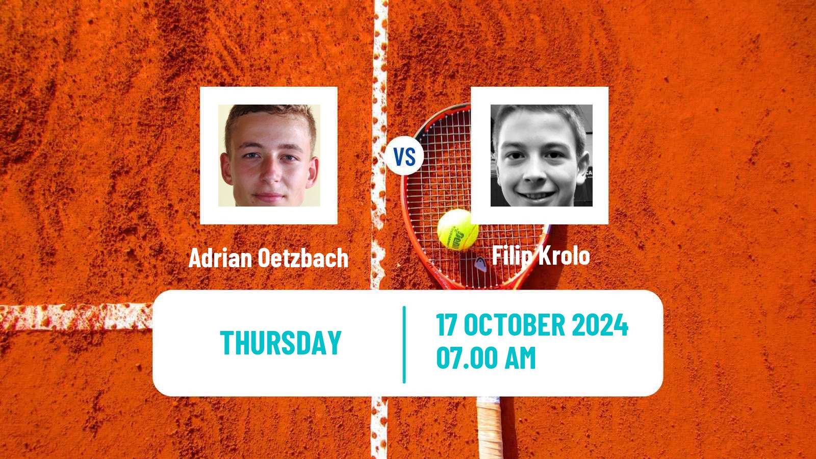 Tennis ITF M15 Offenbach Men Adrian Oetzbach - Filip Krolo