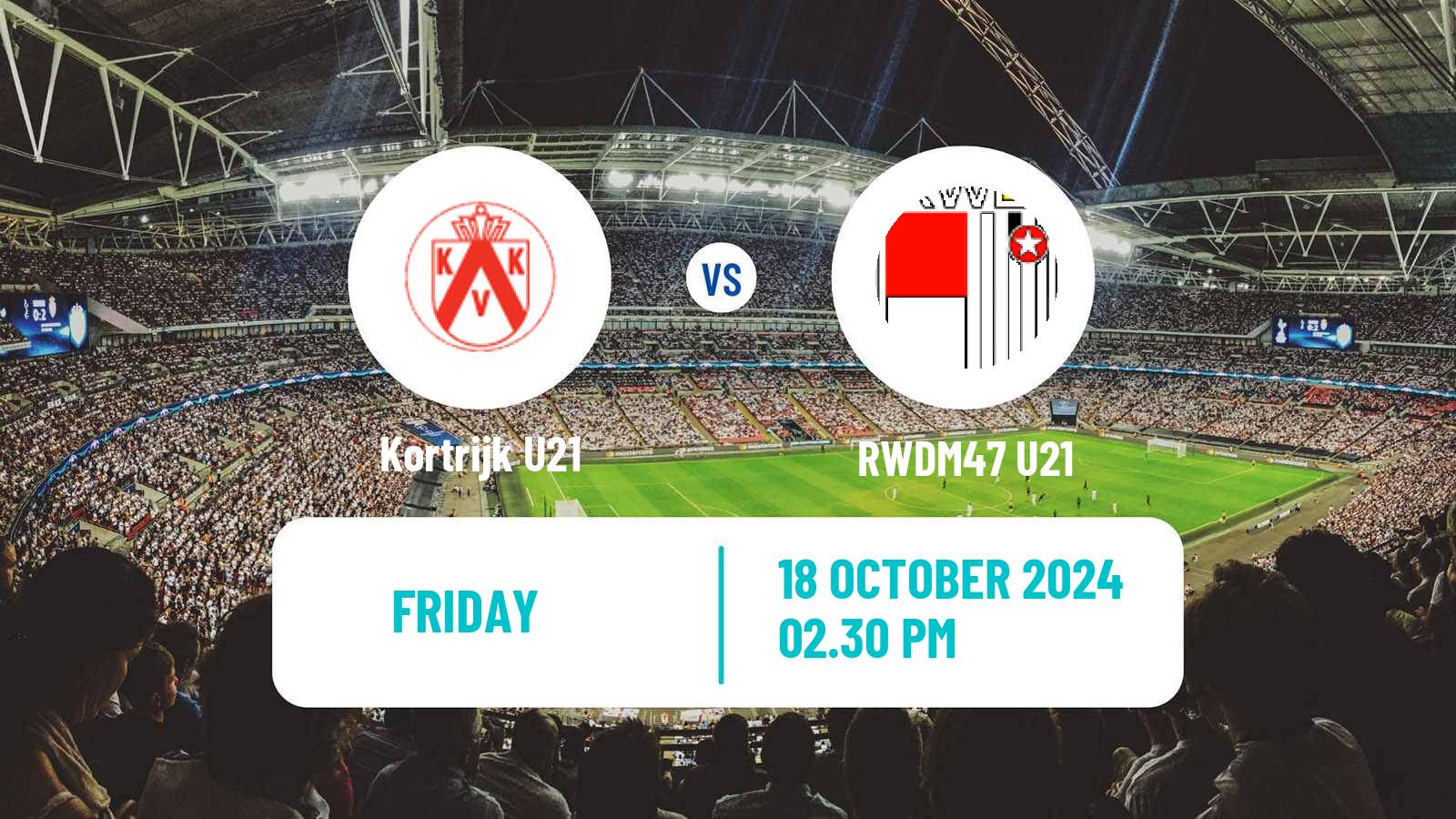 Soccer Belgian Pro League U21 Kortrijk U21 - RWDM47 U21