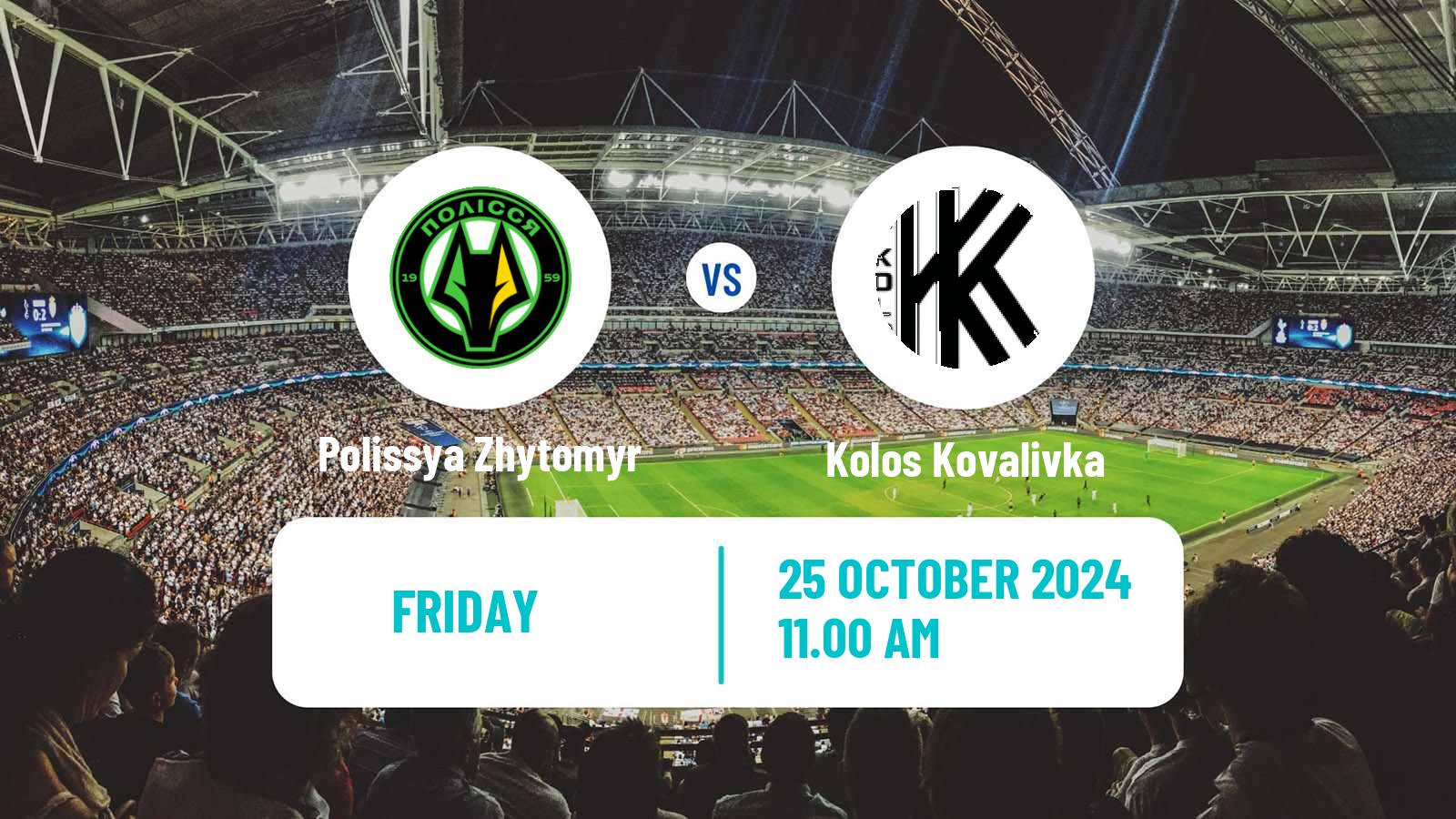 Soccer Ukrainian Premier League Polissya Zhytomyr - Kolos Kovalivka