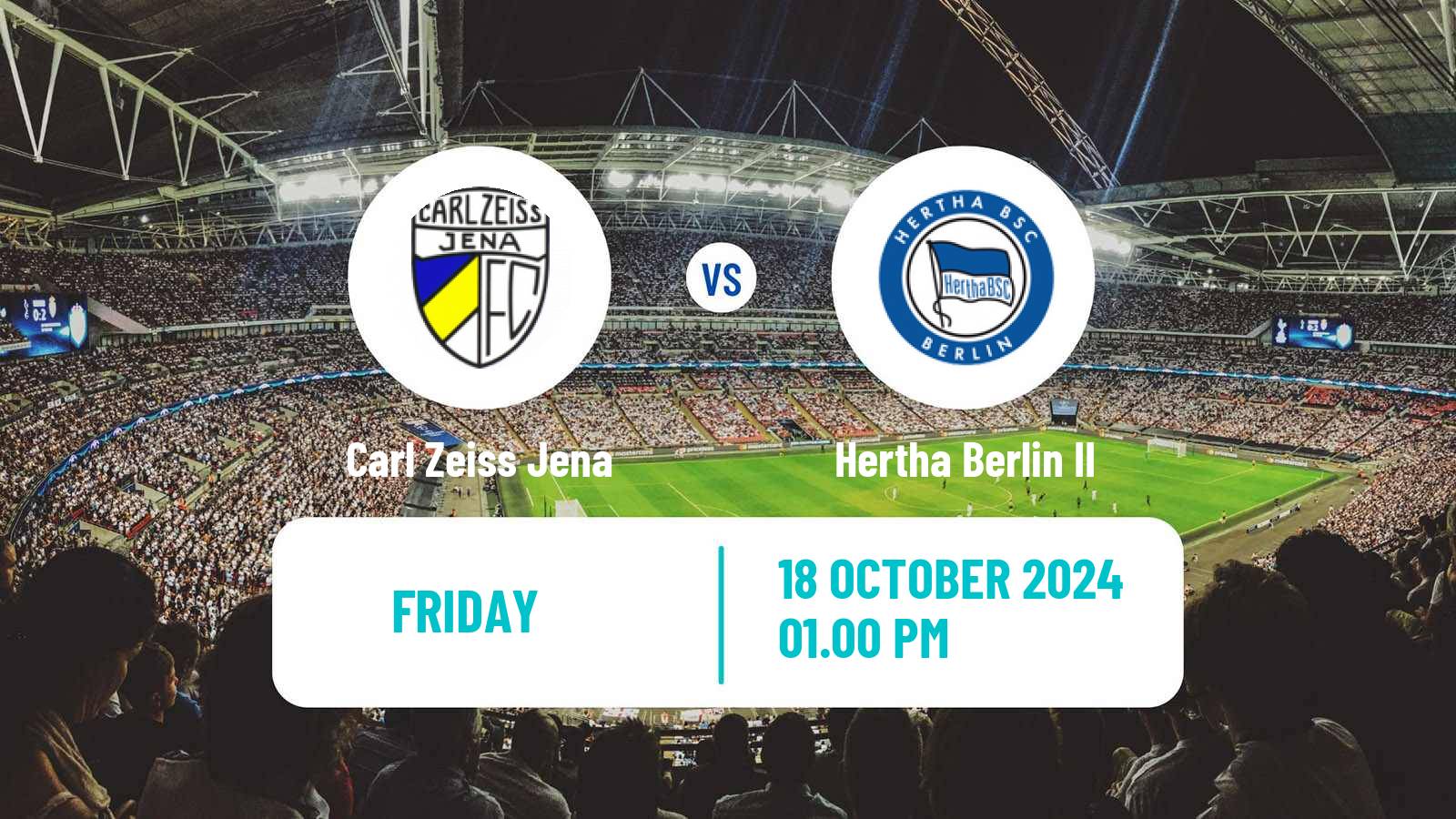 Soccer German Regionalliga Nordost Carl Zeiss Jena - Hertha Berlin II