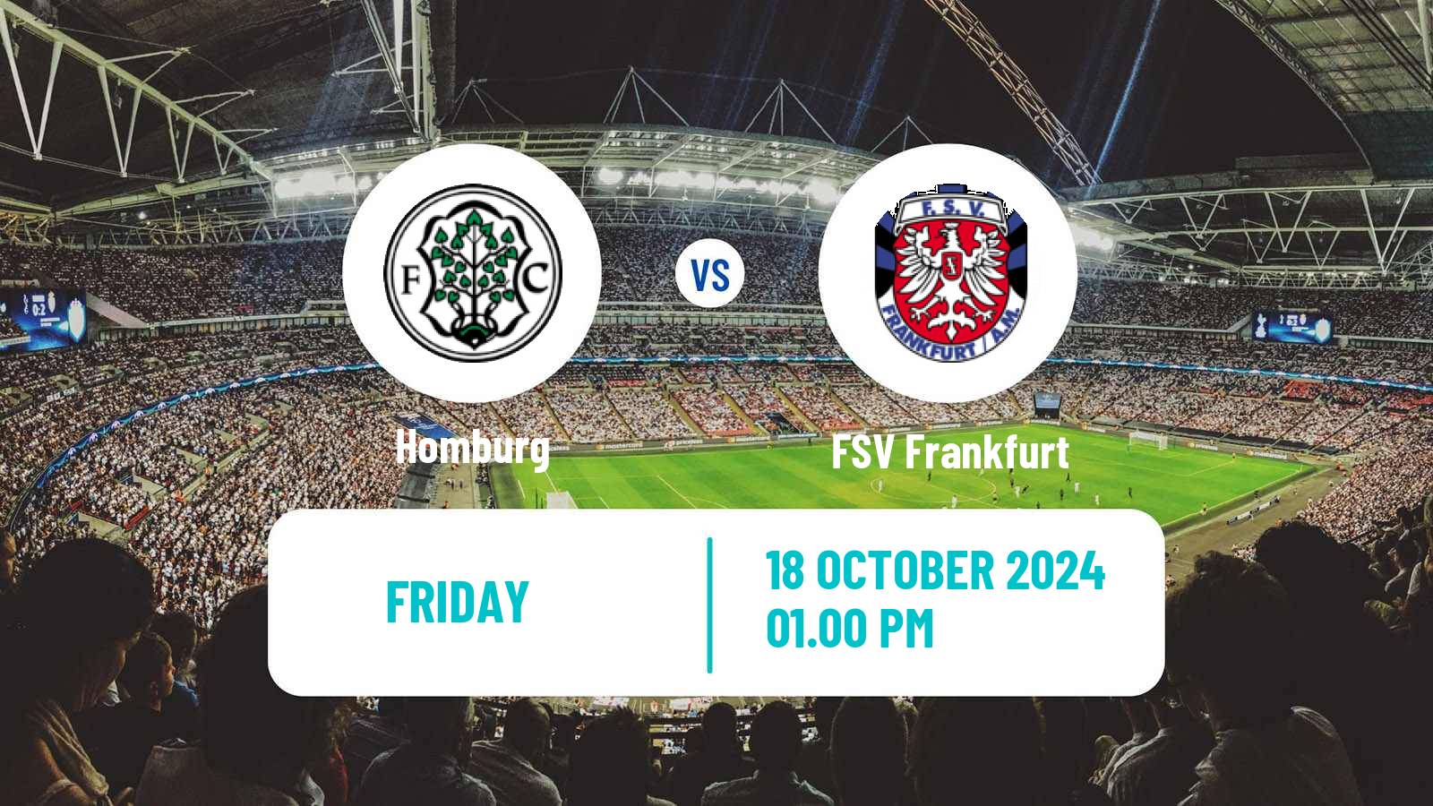 Soccer German Regionalliga Sudwest Homburg - FSV Frankfurt