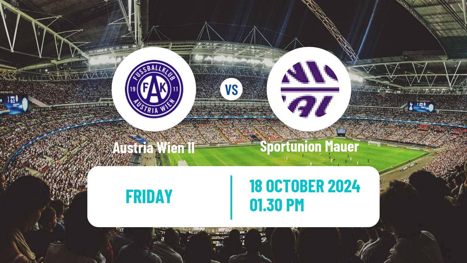 Soccer Austrian Regionalliga East Austria Wien II - Sportunion Mauer