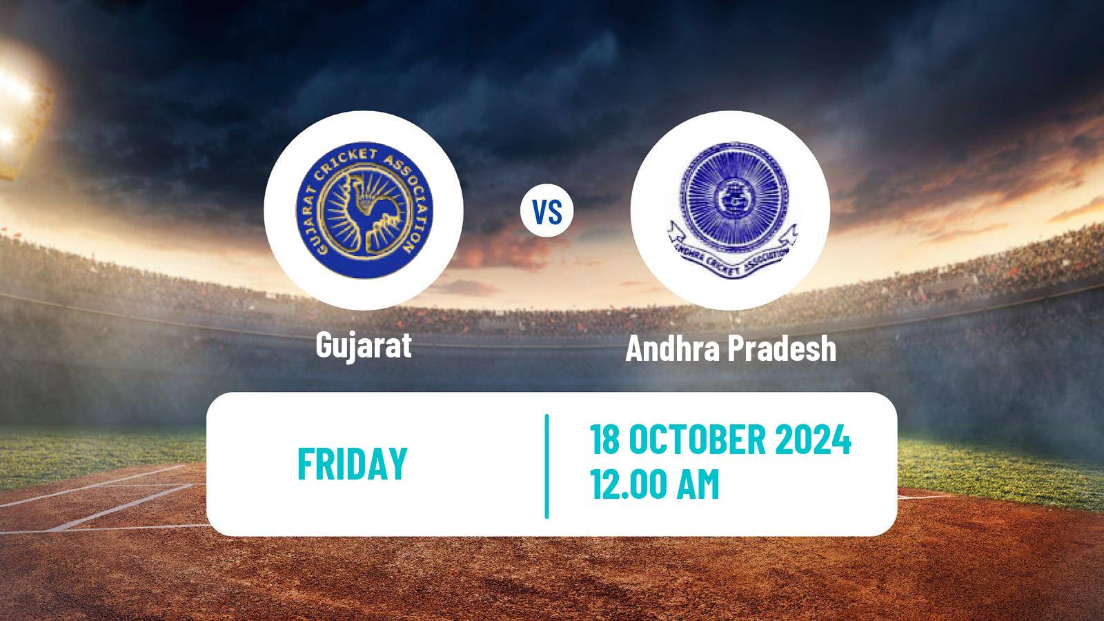 Cricket Ranji Trophy Gujarat - Andhra Pradesh