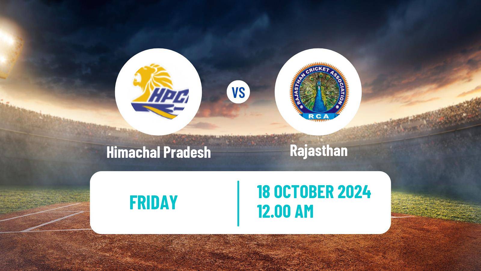 Cricket Ranji Trophy Himachal Pradesh - Rajasthan