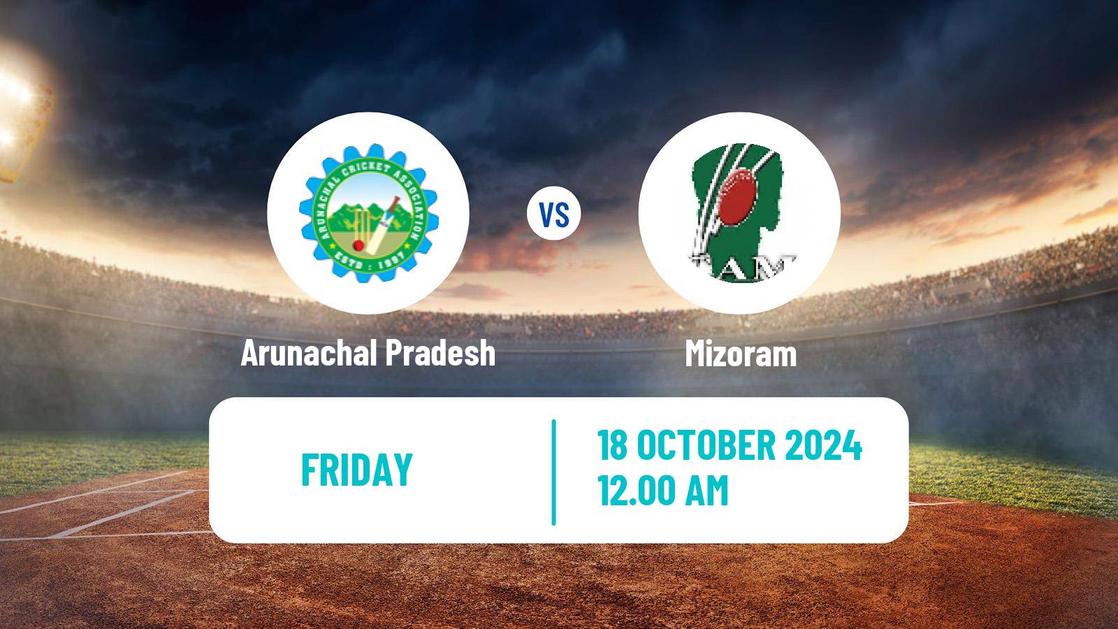 Cricket Ranji Trophy Arunachal Pradesh - Mizoram