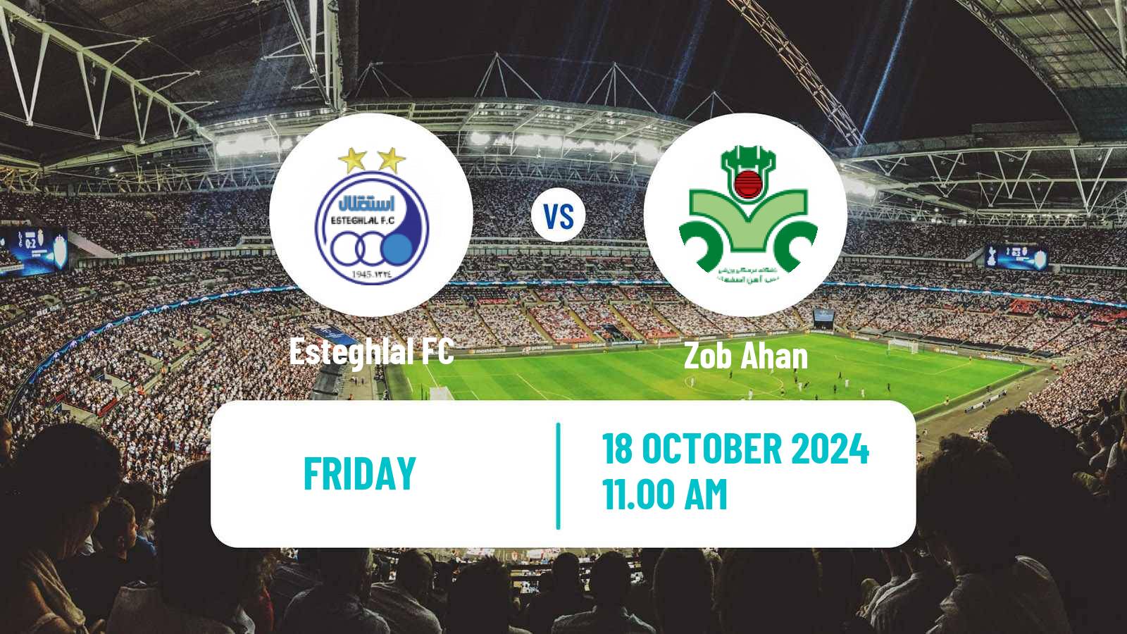 Soccer Iran Pro League Esteghlal - Zob Ahan