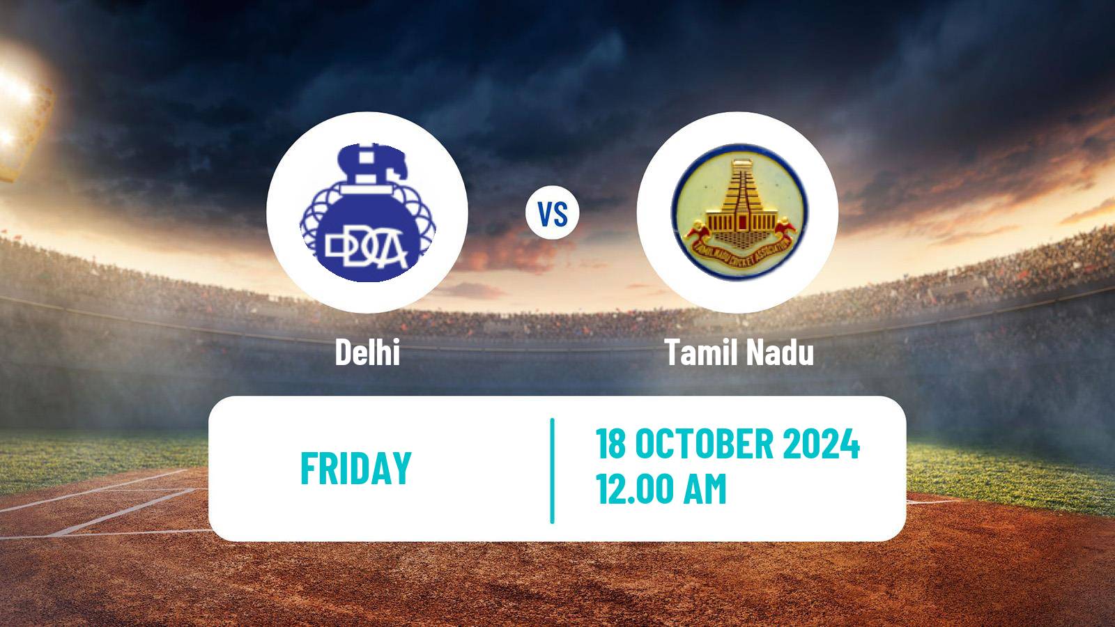 Cricket Ranji Trophy Delhi - Tamil Nadu