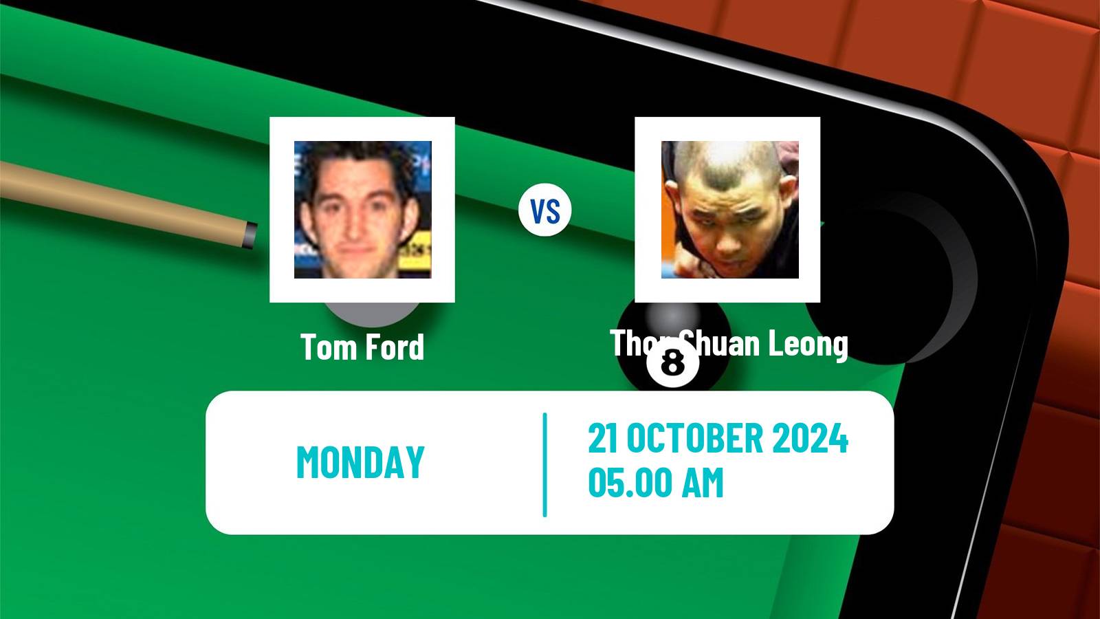 Snooker Northern Ireland Open Tom Ford - Thor Chuan Leong