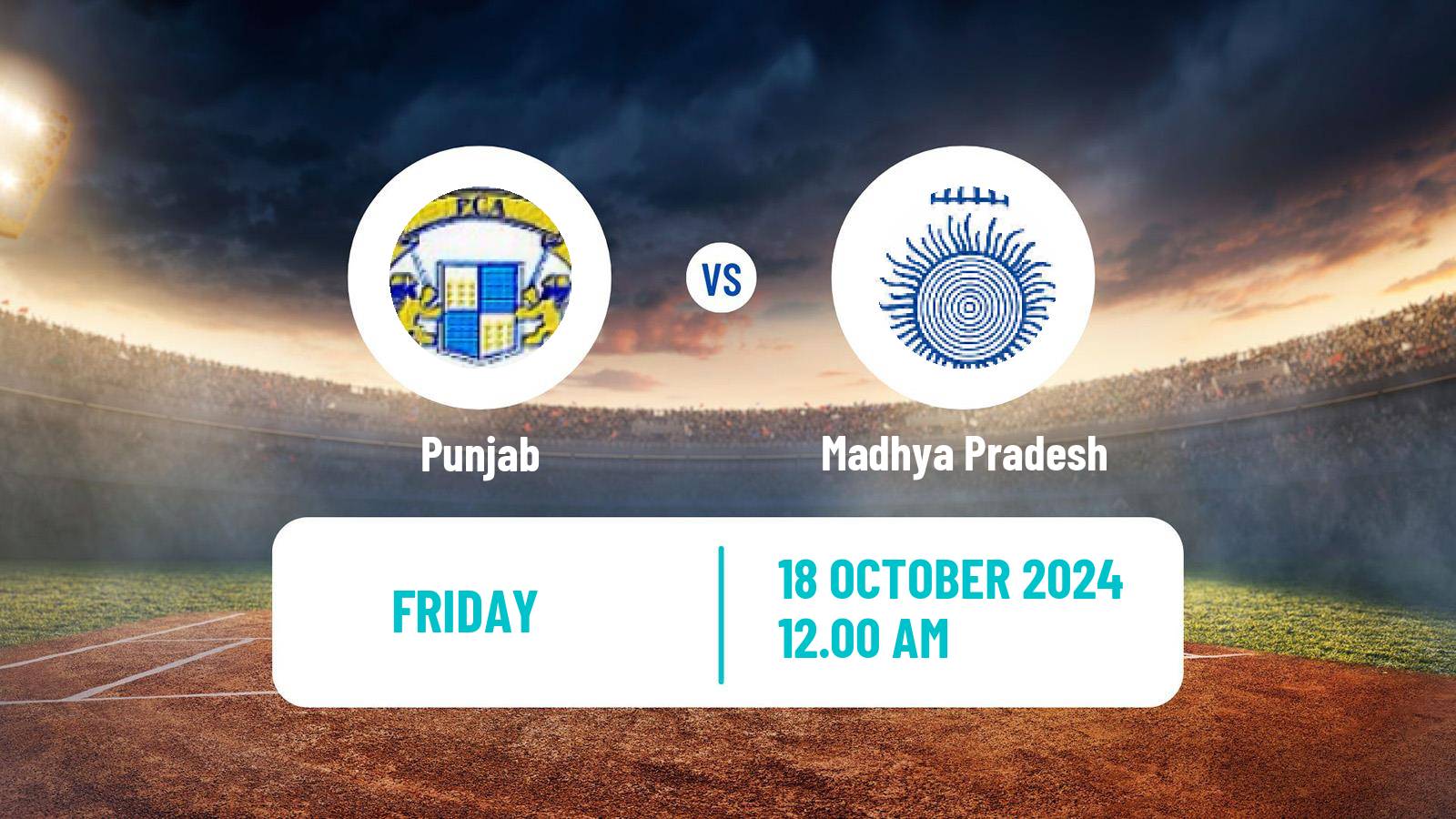 Cricket Ranji Trophy Punjab - Madhya Pradesh