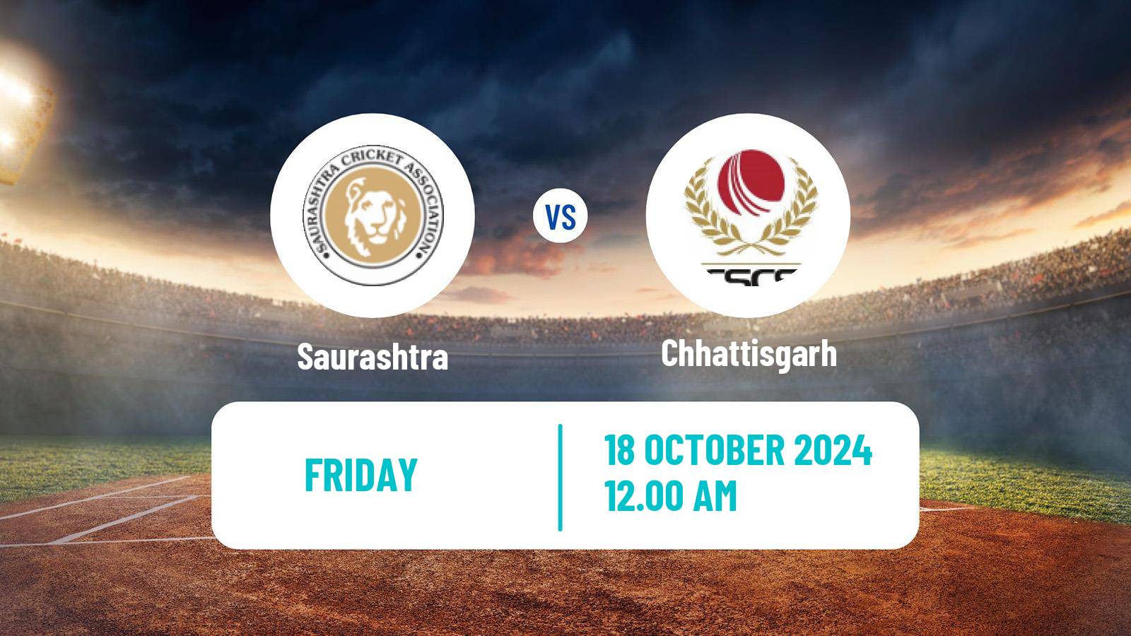 Cricket Ranji Trophy Saurashtra - Chhattisgarh