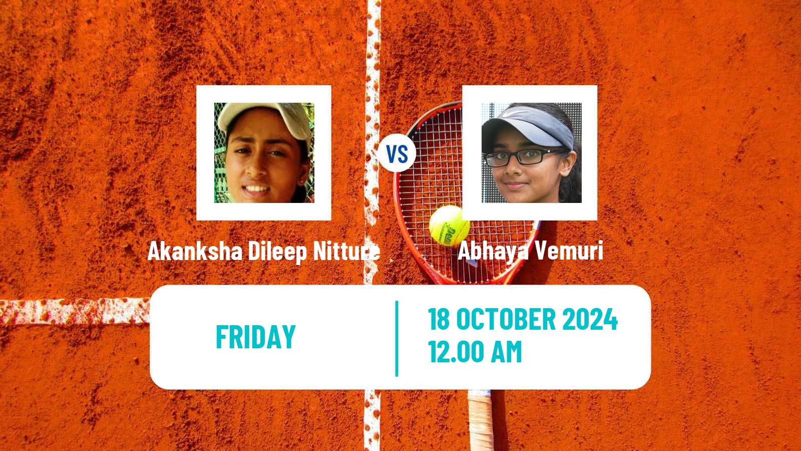 Tennis ITF W15 Bengaluru Women Akanksha Dileep Nitture - Abhaya Vemuri