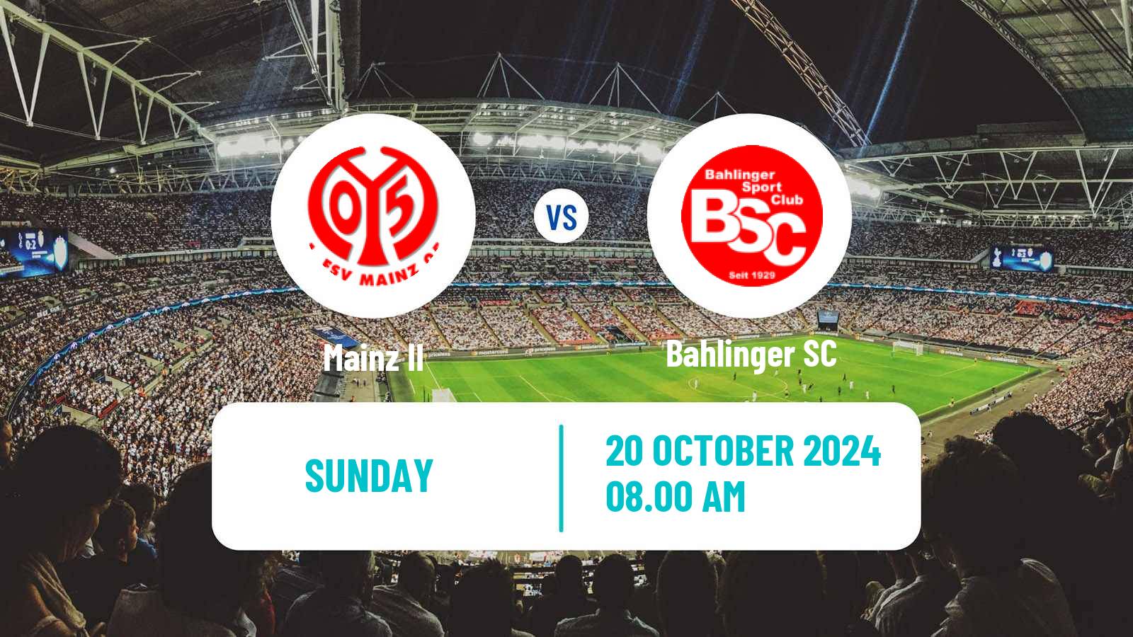 Soccer German Regionalliga Sudwest Mainz II - Bahlinger