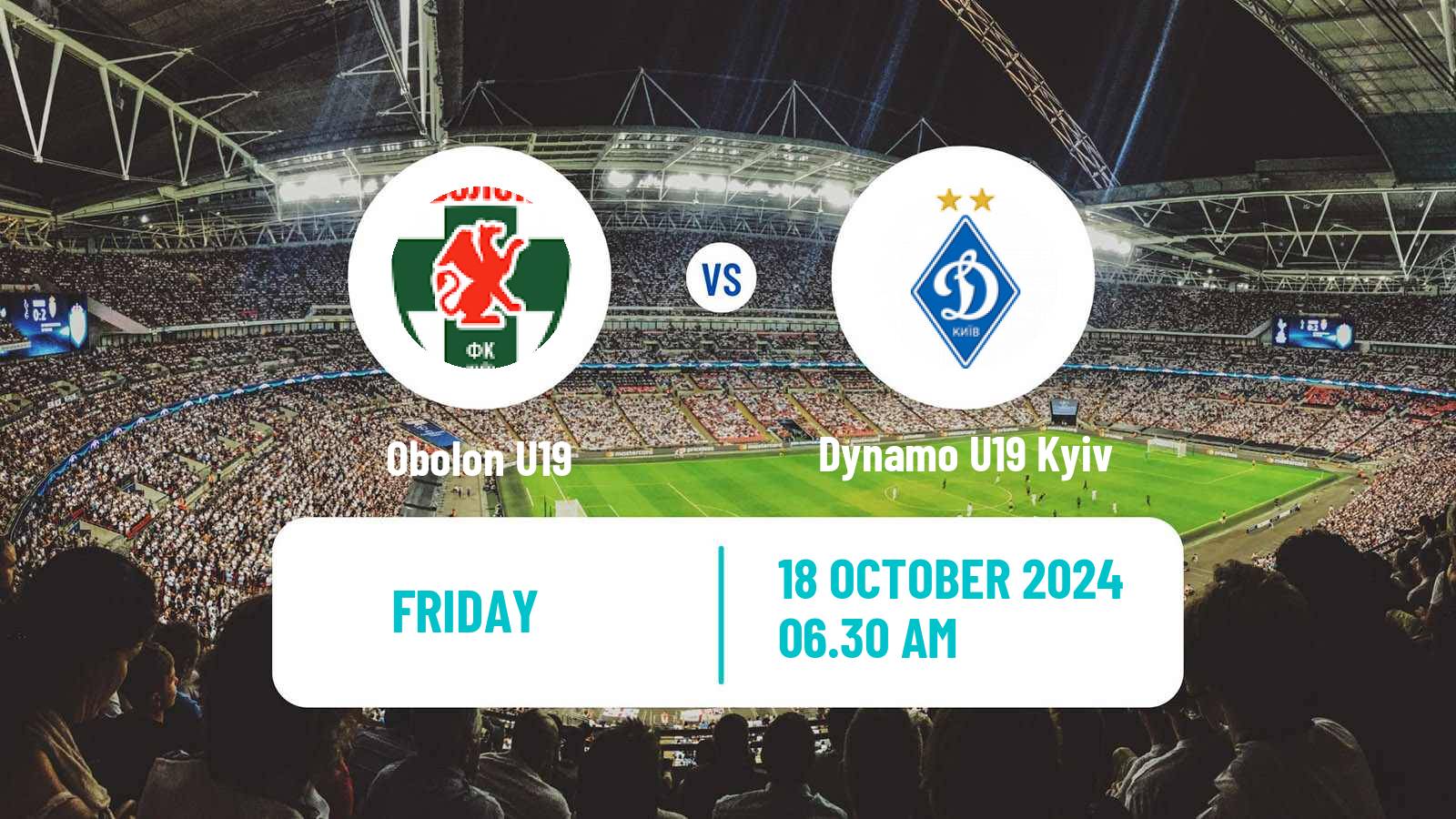 Soccer Ukrainian U19 League Obolon U19 - Dynamo U19 Kyiv