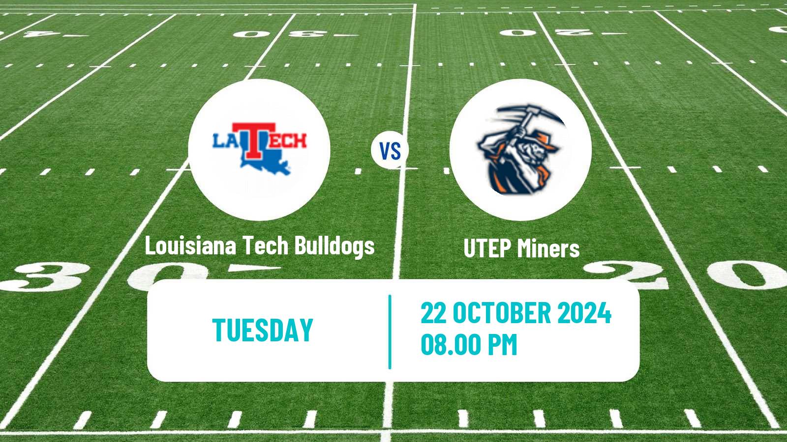 American football NCAA College Football Louisiana Tech Bulldogs - UTEP Miners