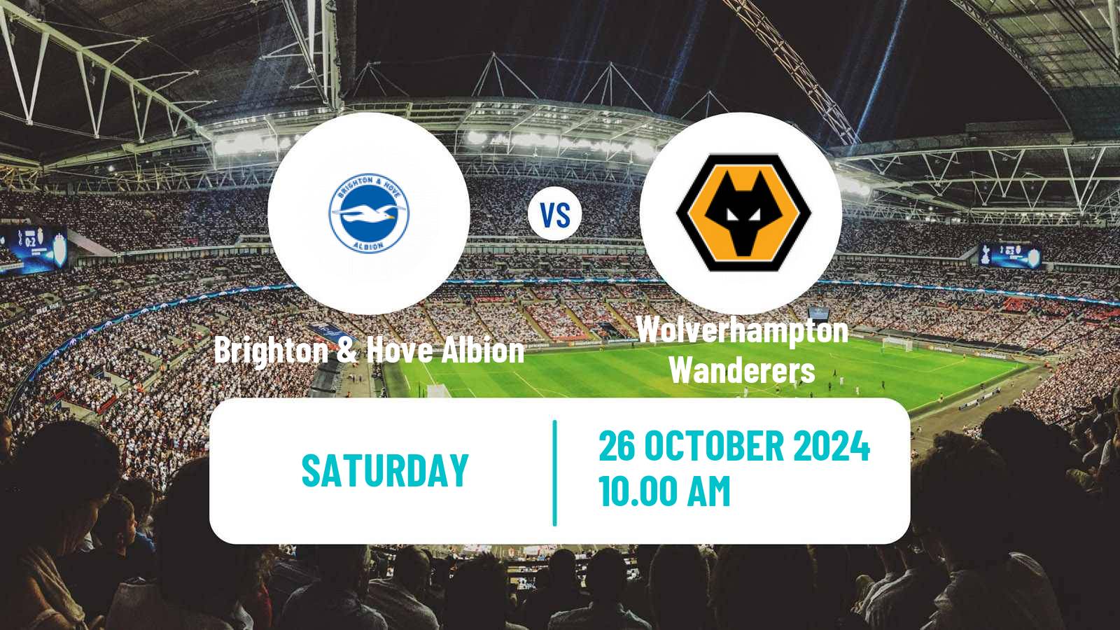 Soccer English Premier League Brighton & Hove Albion - Wolverhampton Wanderers