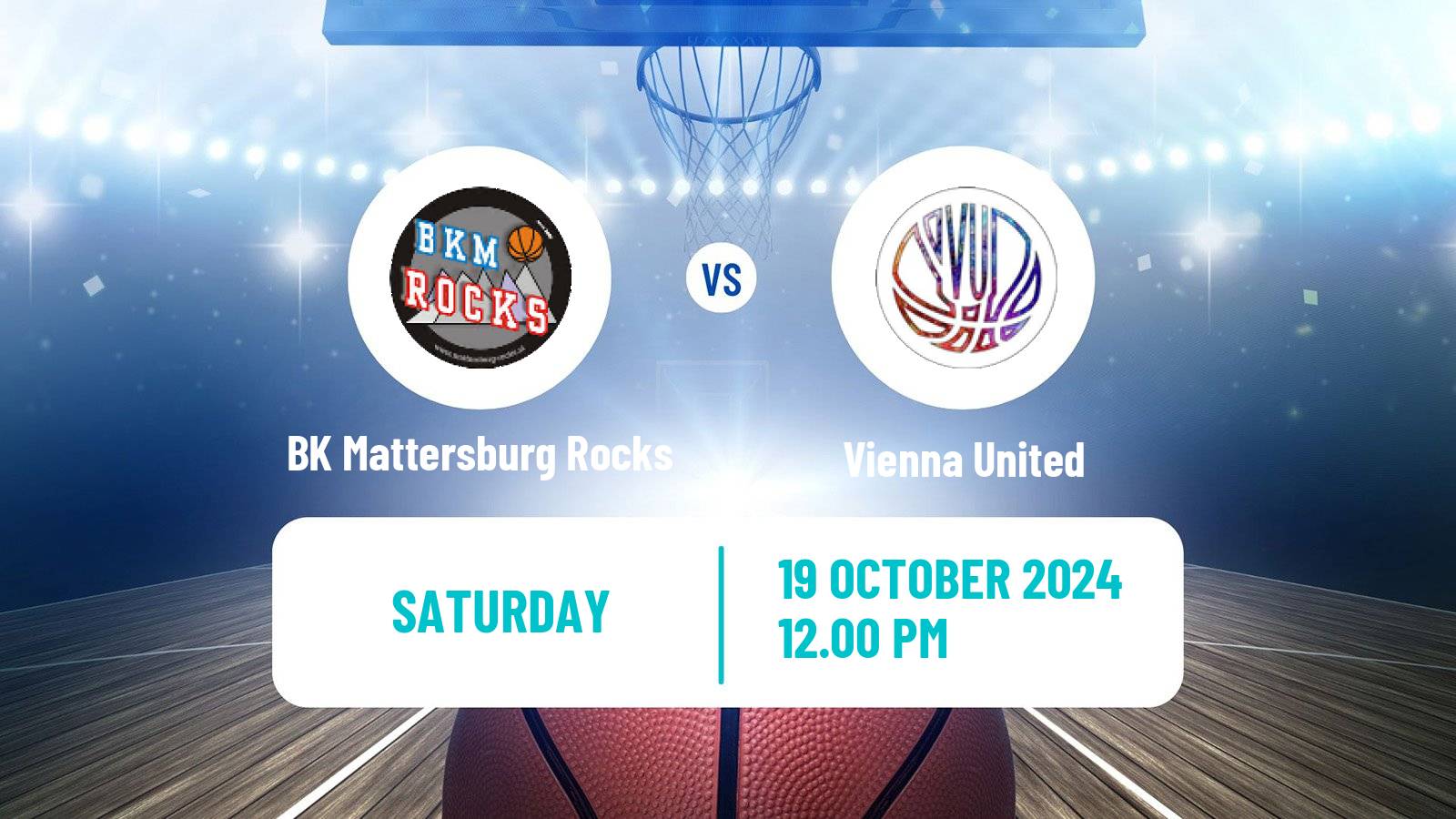 Basketball Austrian Zweite Liga Basketball BK Mattersburg Rocks - Vienna United