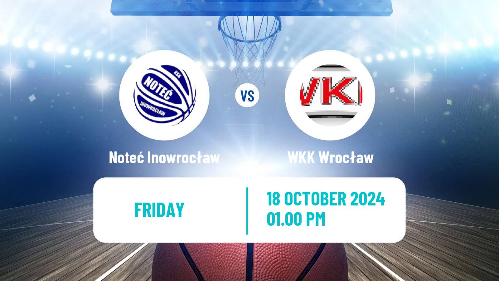 Basketball Polish 1 Liga Basketball Noteć Inowrocław - WKK Wrocław