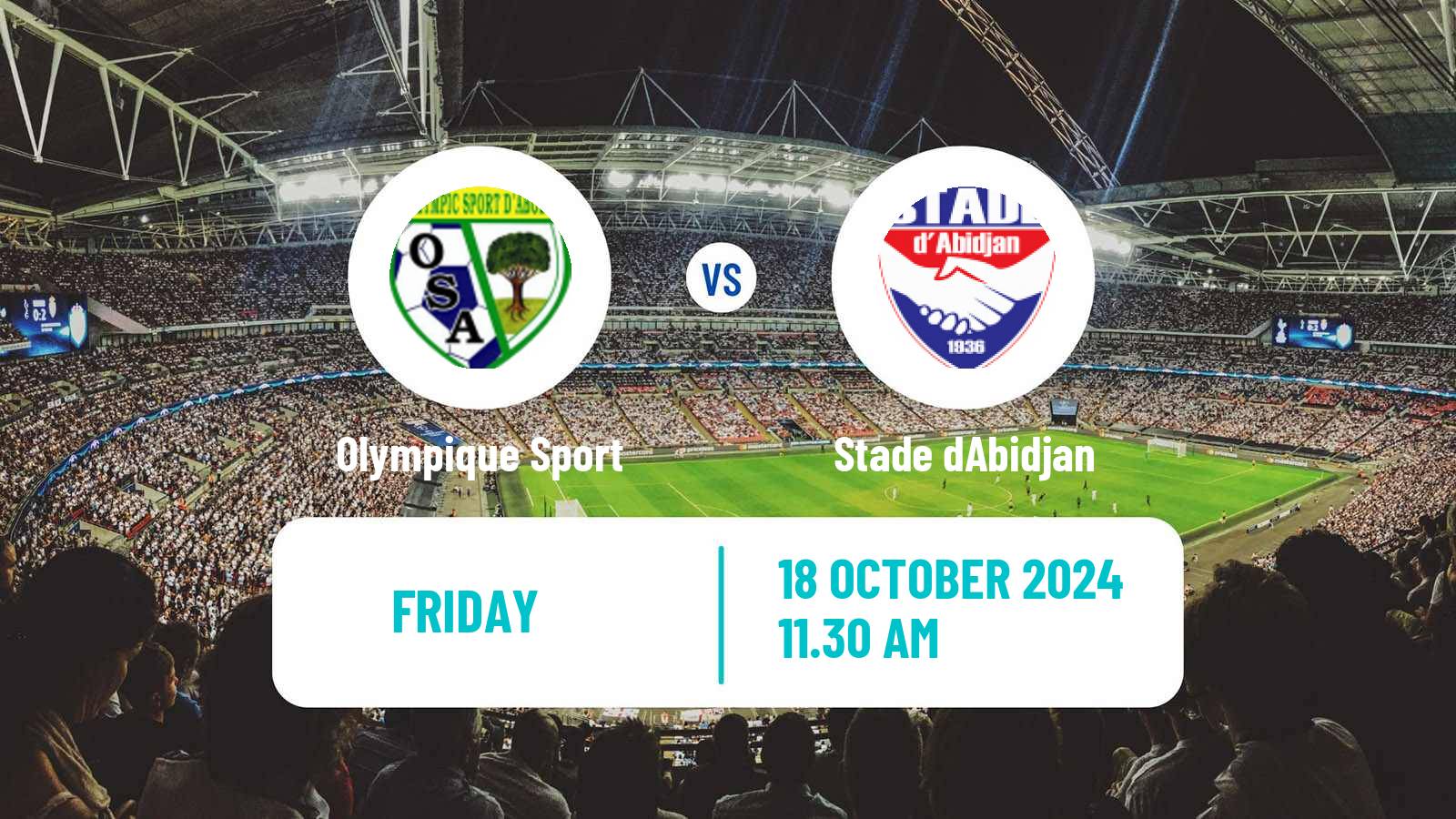 Soccer Cote d`Ivoire Ligue 1 Olympique Sport - Stade dAbidjan