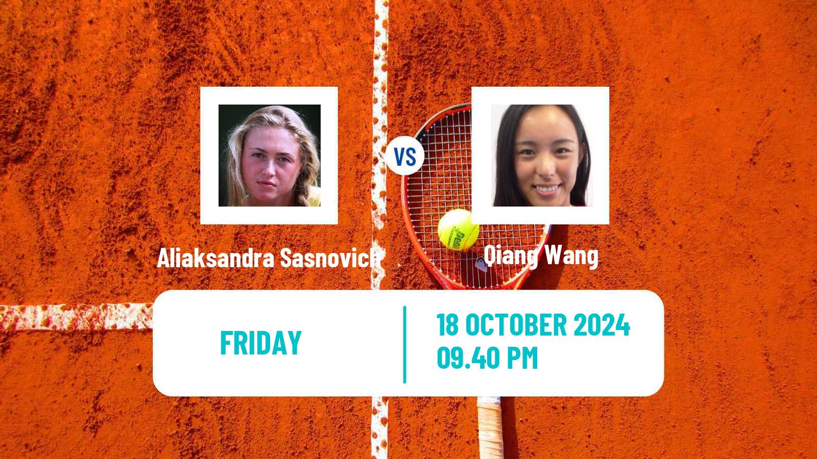 Tennis WTA Tokyo Aliaksandra Sasnovich - Qiang Wang