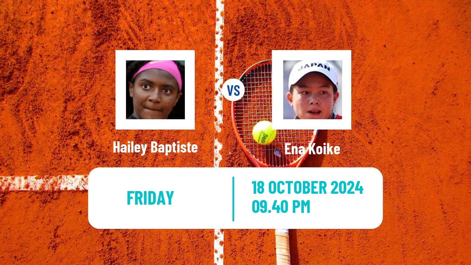 Tennis WTA Tokyo Hailey Baptiste - Ena Koike