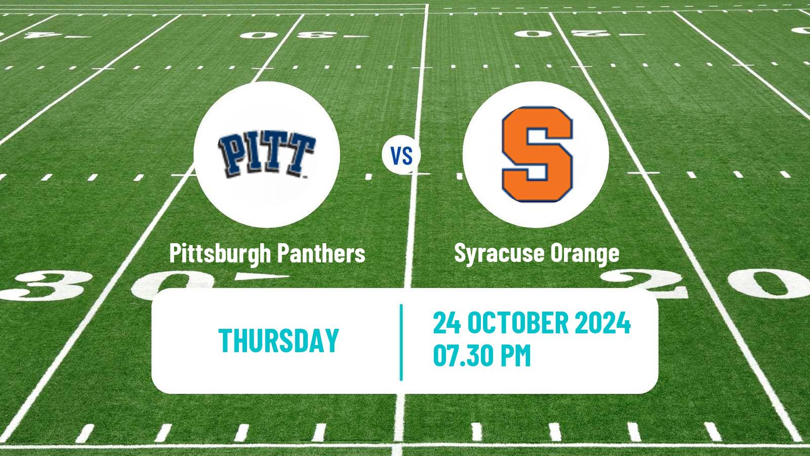 American football NCAA College Football Pittsburgh Panthers - Syracuse Orange