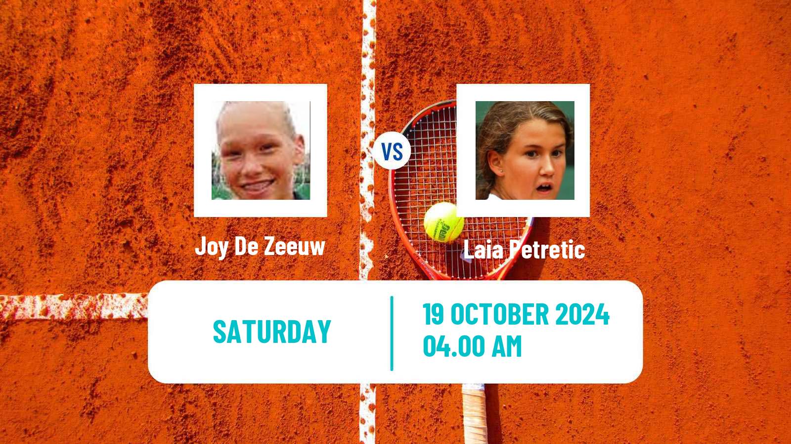 Tennis ITF W15 Sant Vicenc De Torello Women Joy De Zeeuw - Laia Petretic