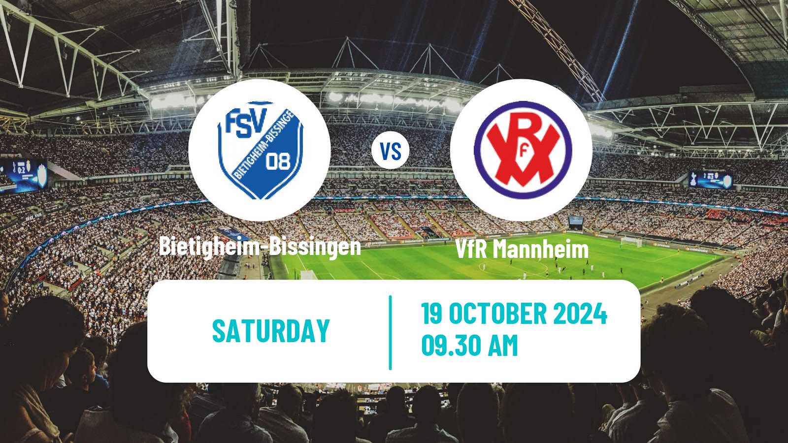 Soccer German Oberliga Baden-Württemberg Bietigheim-Bissingen - VfR Mannheim