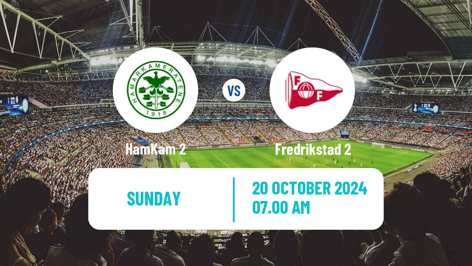 Soccer Norwegian Division 3 - Group 6 HamKam 2 - Fredrikstad 2