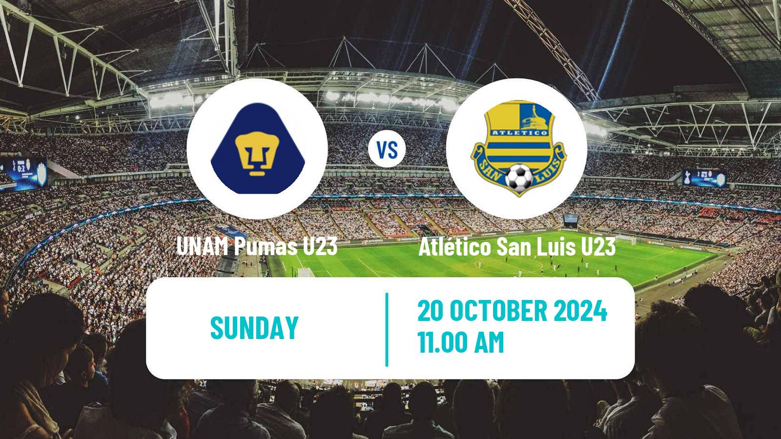 Soccer Mexican Liga MX U23 UNAM Pumas U23 - Atlético San Luis U23