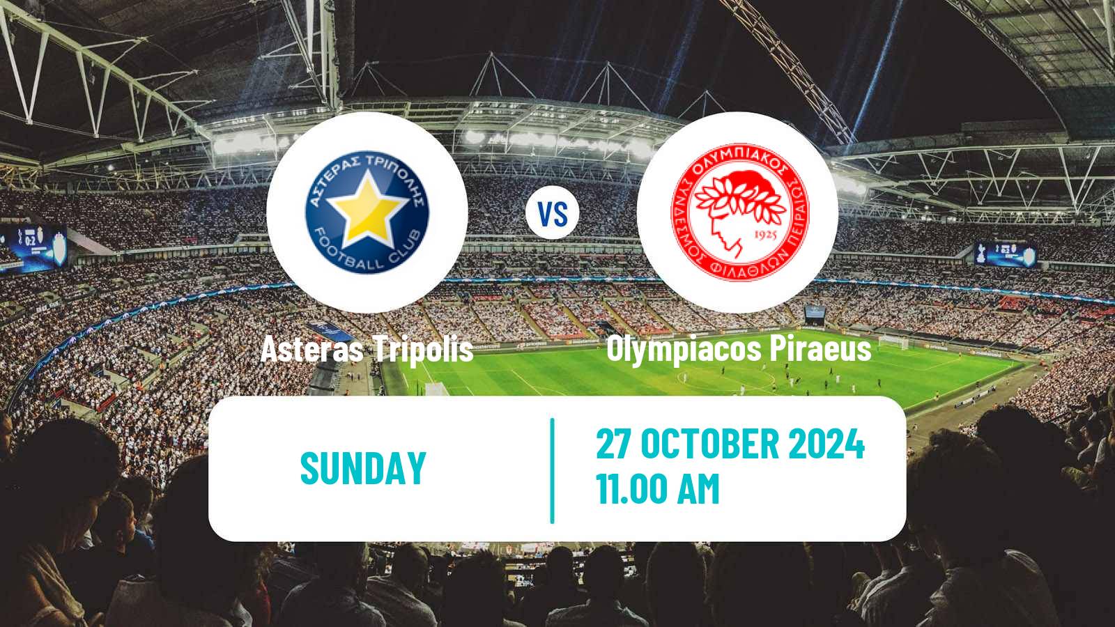 Soccer Greek Super League Asteras Tripolis - Olympiacos Piraeus