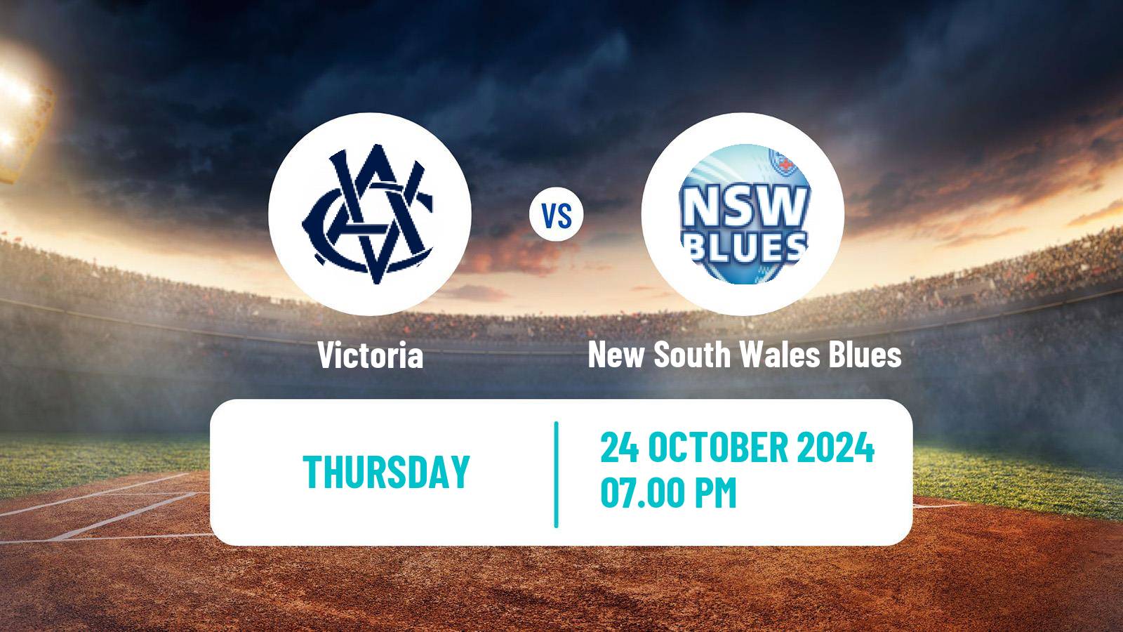 Cricket Australian One-Day Cup Victoria - New South Wales Blues