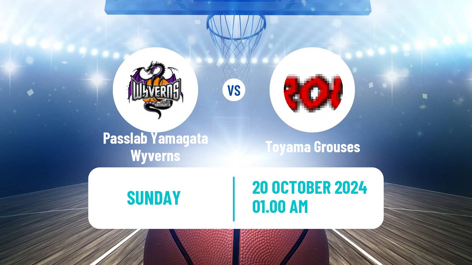 Basketball Japan B2 League Basketball Passlab Yamagata Wyverns - Toyama Grouses