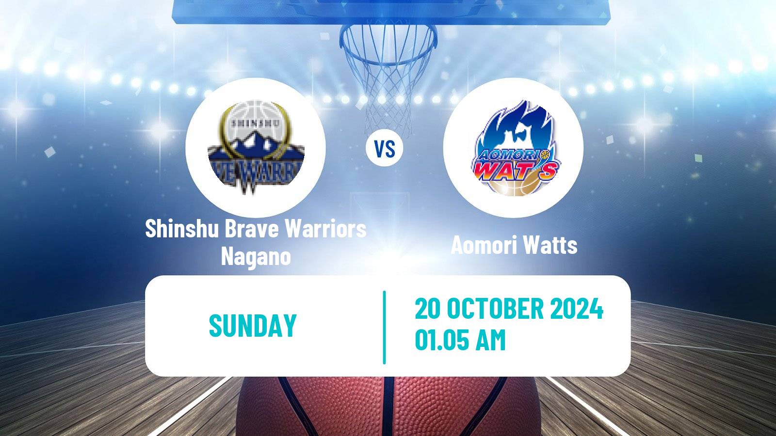 Basketball Japan B2 League Basketball Shinshu Brave Warriors Nagano - Aomori Watts