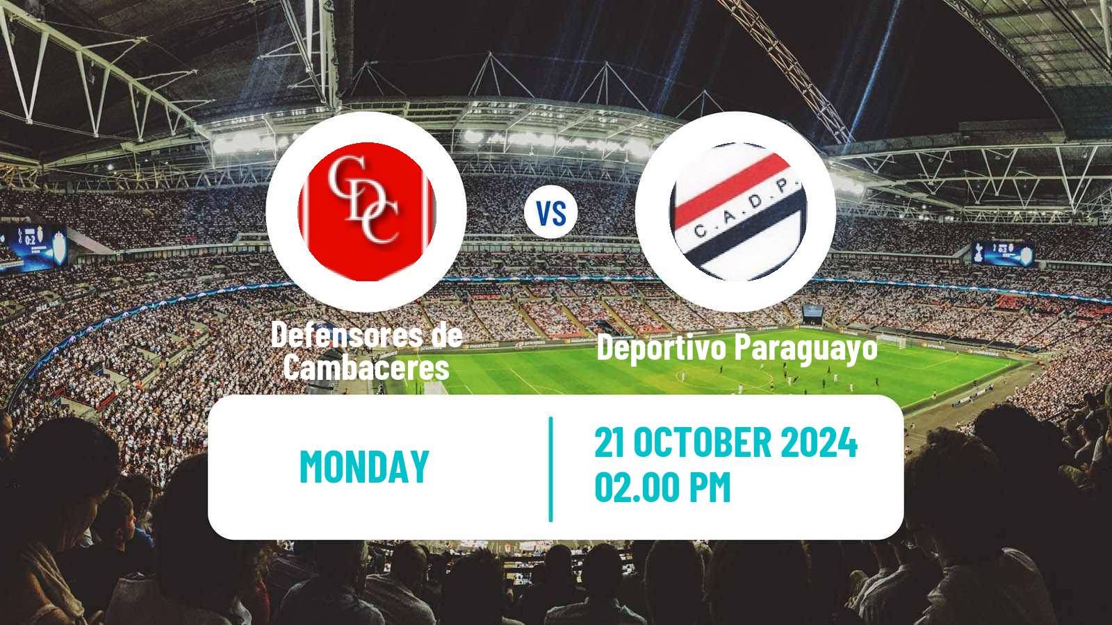 Soccer Argentinian Primera C Defensores de Cambaceres - Deportivo Paraguayo