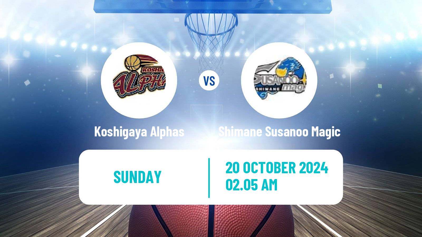 Basketball BJ League Koshigaya Alphas - Shimane Susanoo Magic