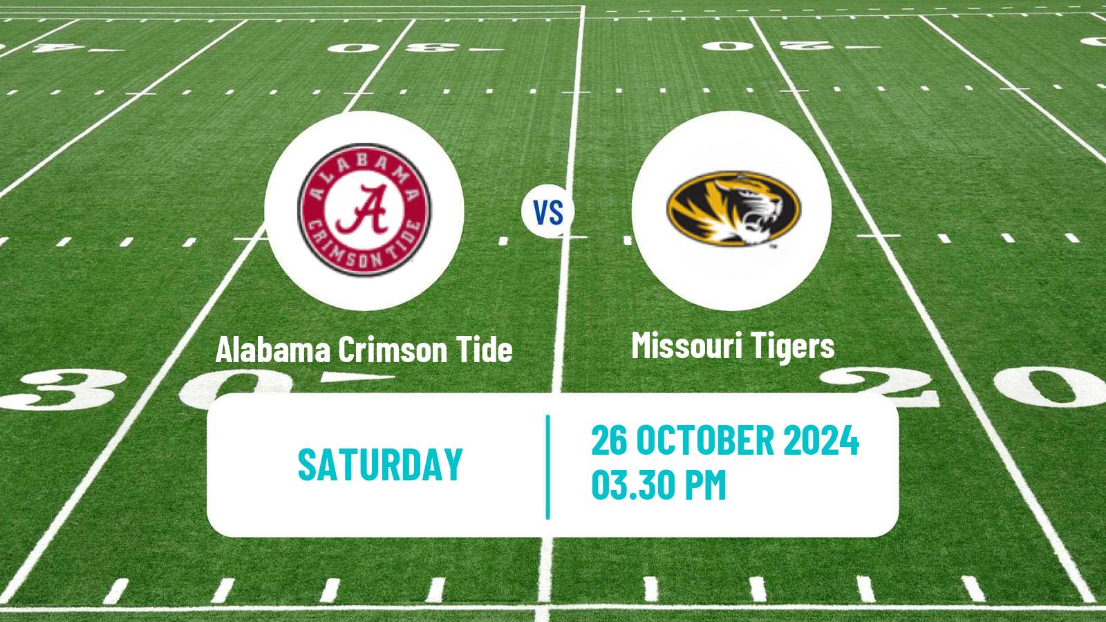 American football NCAA College Football Alabama Crimson Tide - Missouri Tigers