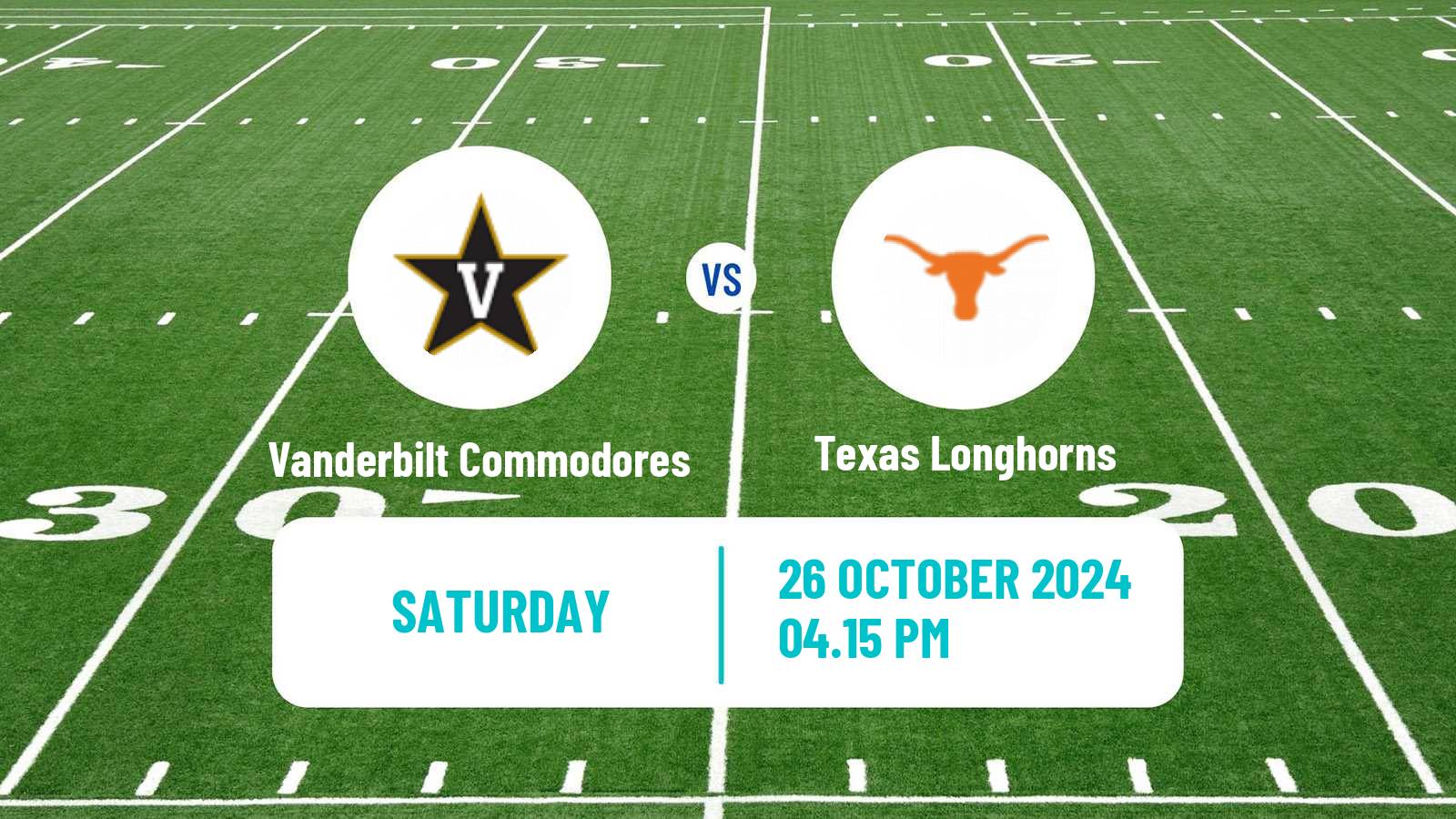 American football NCAA College Football Vanderbilt Commodores - Texas Longhorns