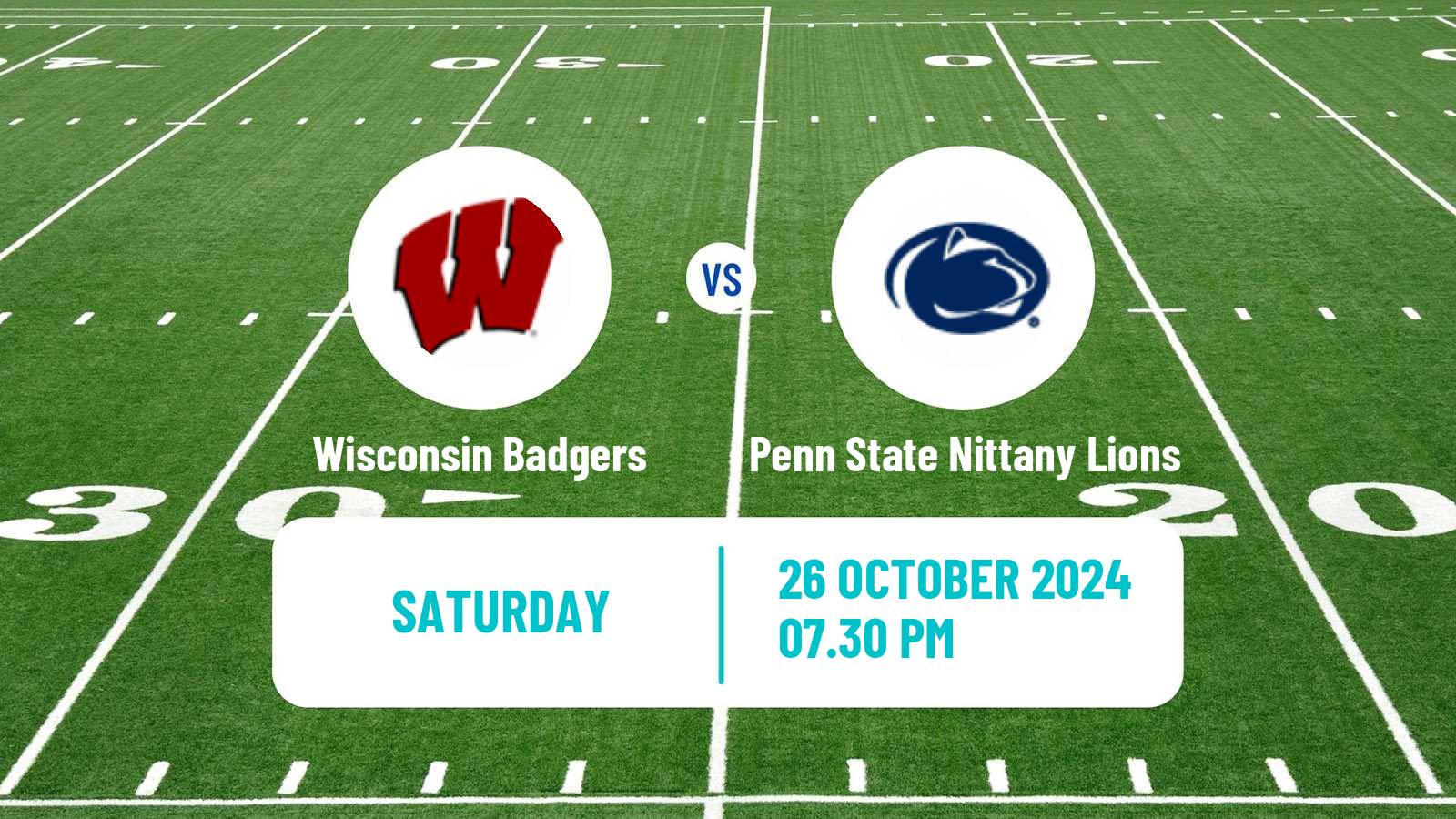 American football NCAA College Football Wisconsin Badgers - Penn State Nittany Lions