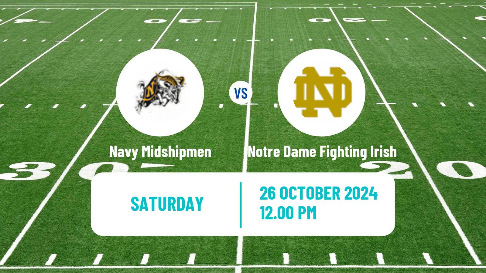 American football NCAA College Football Navy Midshipmen - Notre Dame Fighting Irish