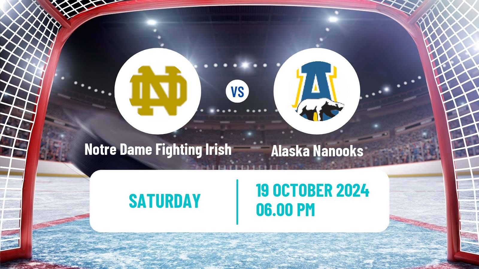 Hockey NCAA Hockey Notre Dame Fighting Irish - Alaska Nanooks