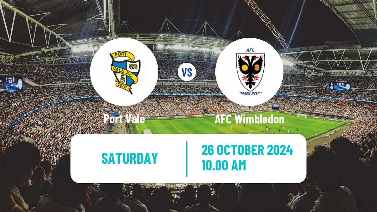 Soccer English League Two Port Vale - AFC Wimbledon