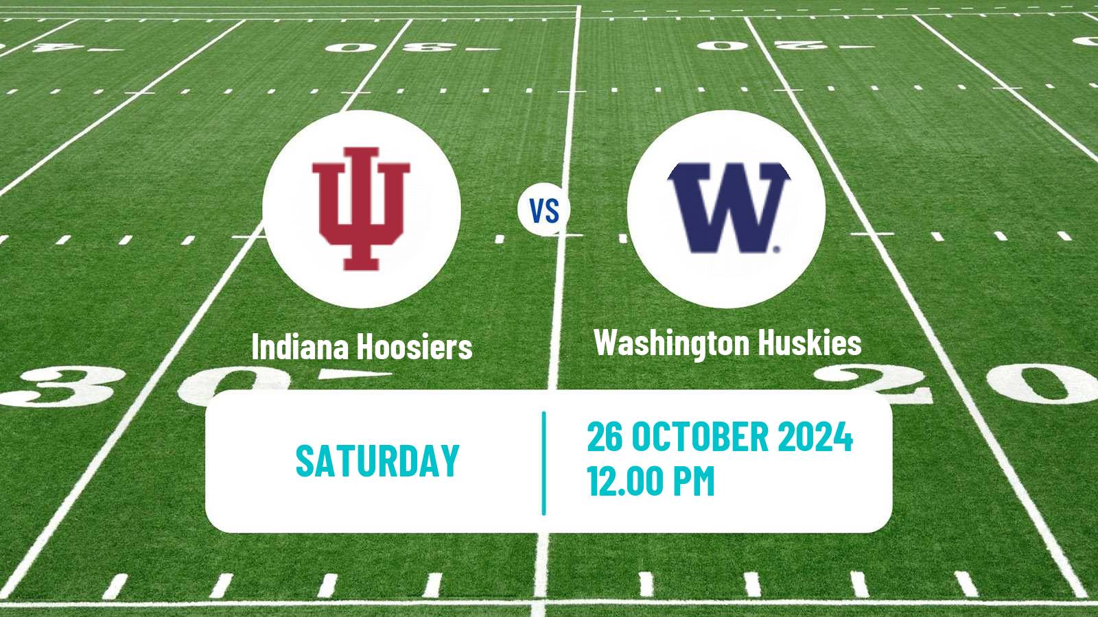 American football NCAA College Football Indiana Hoosiers - Washington Huskies