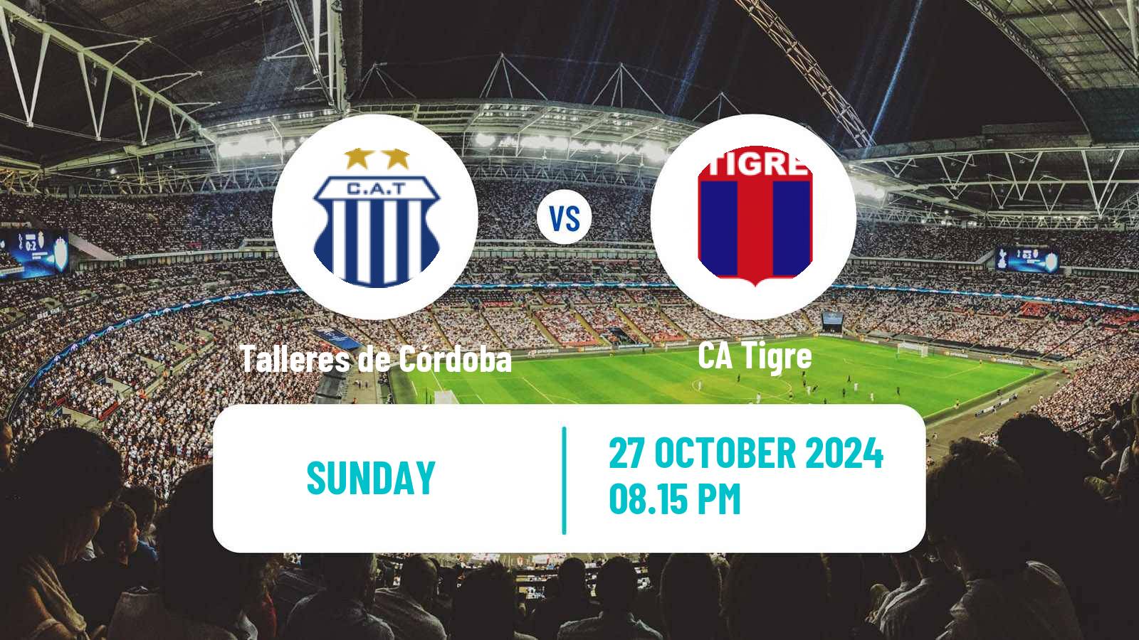 Soccer Argentinian Liga Profesional Talleres de Córdoba - Tigre