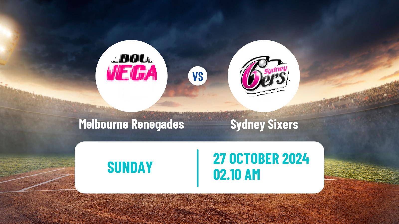 Cricket Australian Big Bash T20 Women Melbourne Renegades - Sydney Sixers