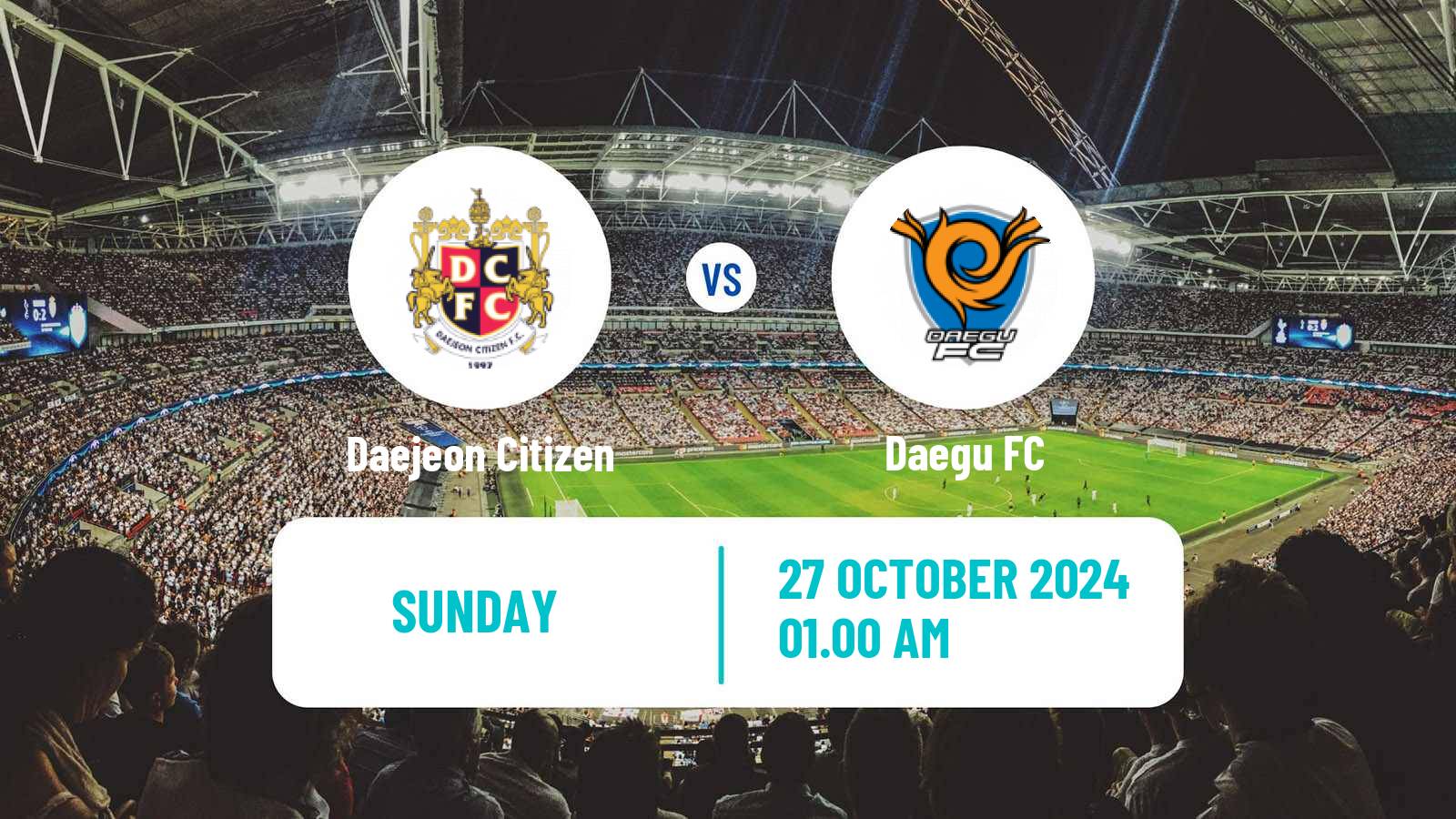 Soccer South Korean K-League 1 Daejeon Citizen - Daegu