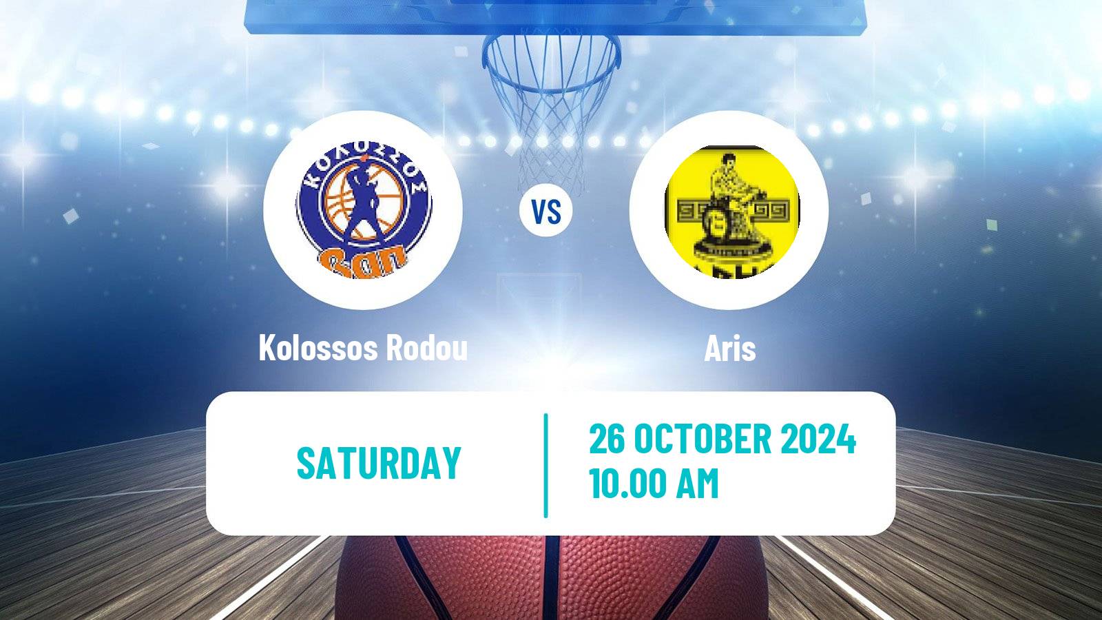 Basketball Greek Basket League A1 Kolossos Rodou - Aris