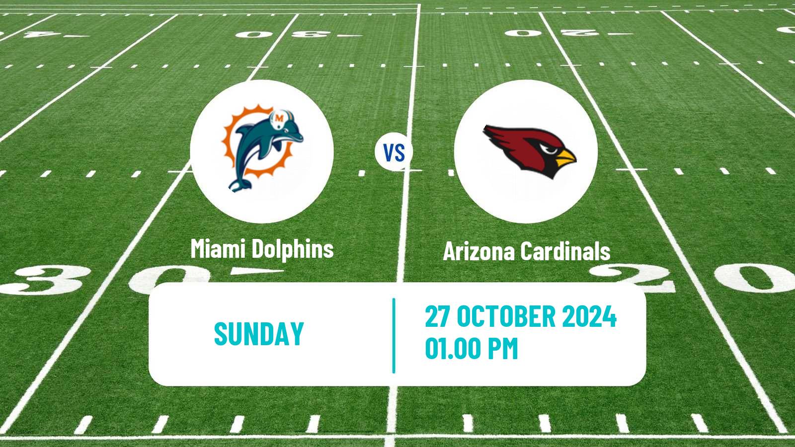 American football NFL Miami Dolphins - Arizona Cardinals