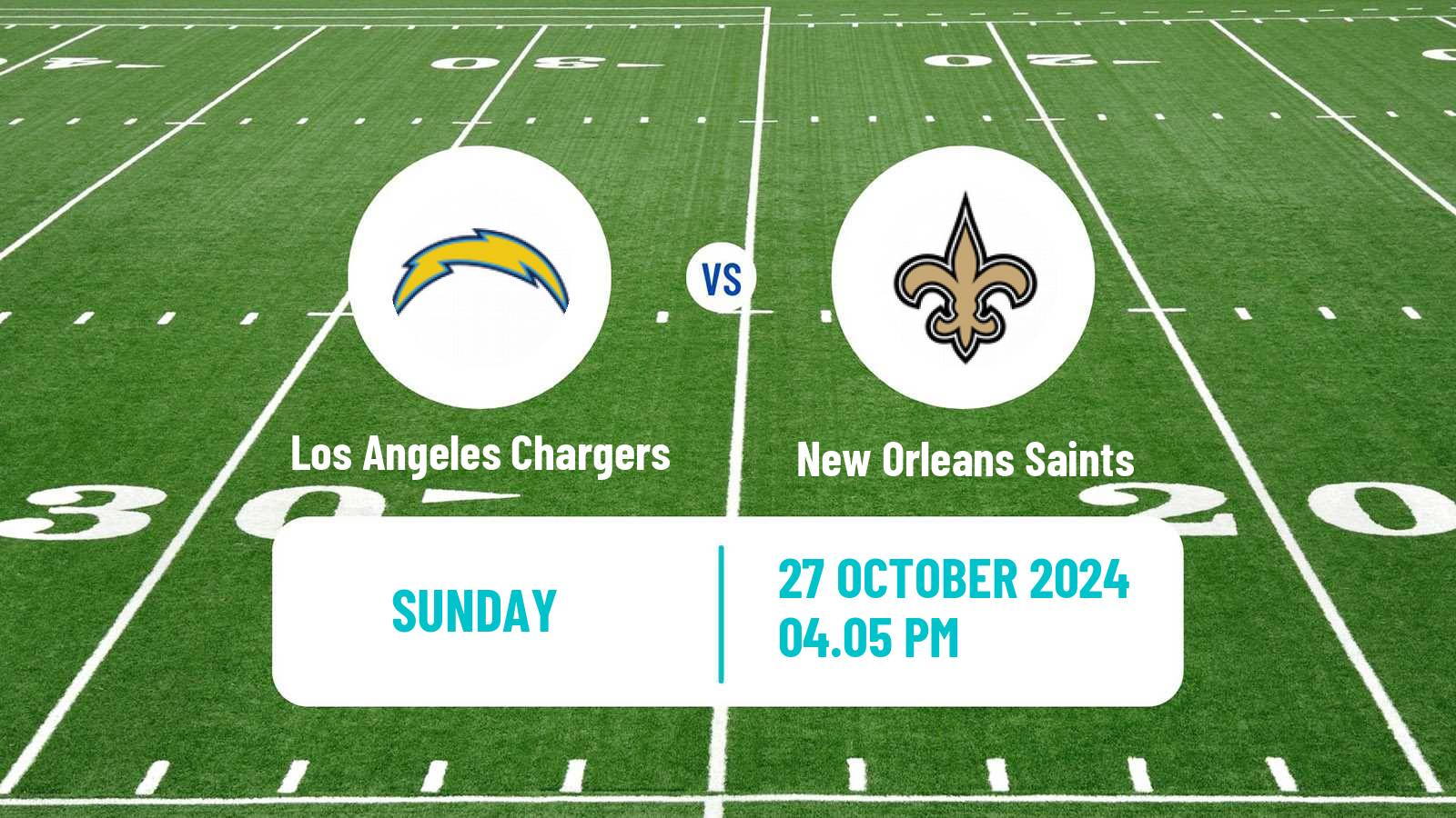 American football NFL Los Angeles Chargers - New Orleans Saints