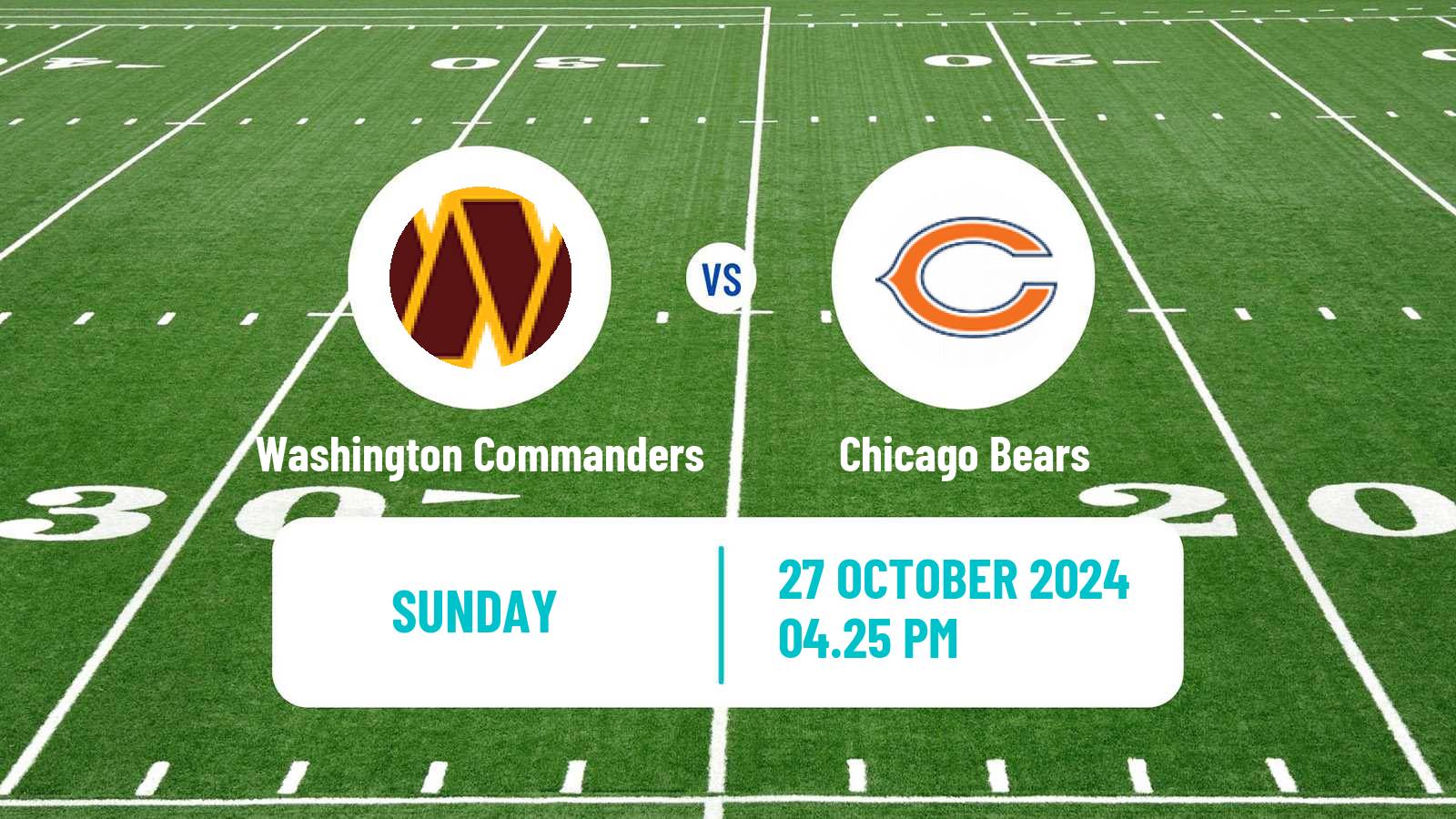 American football NFL Washington Commanders - Chicago Bears