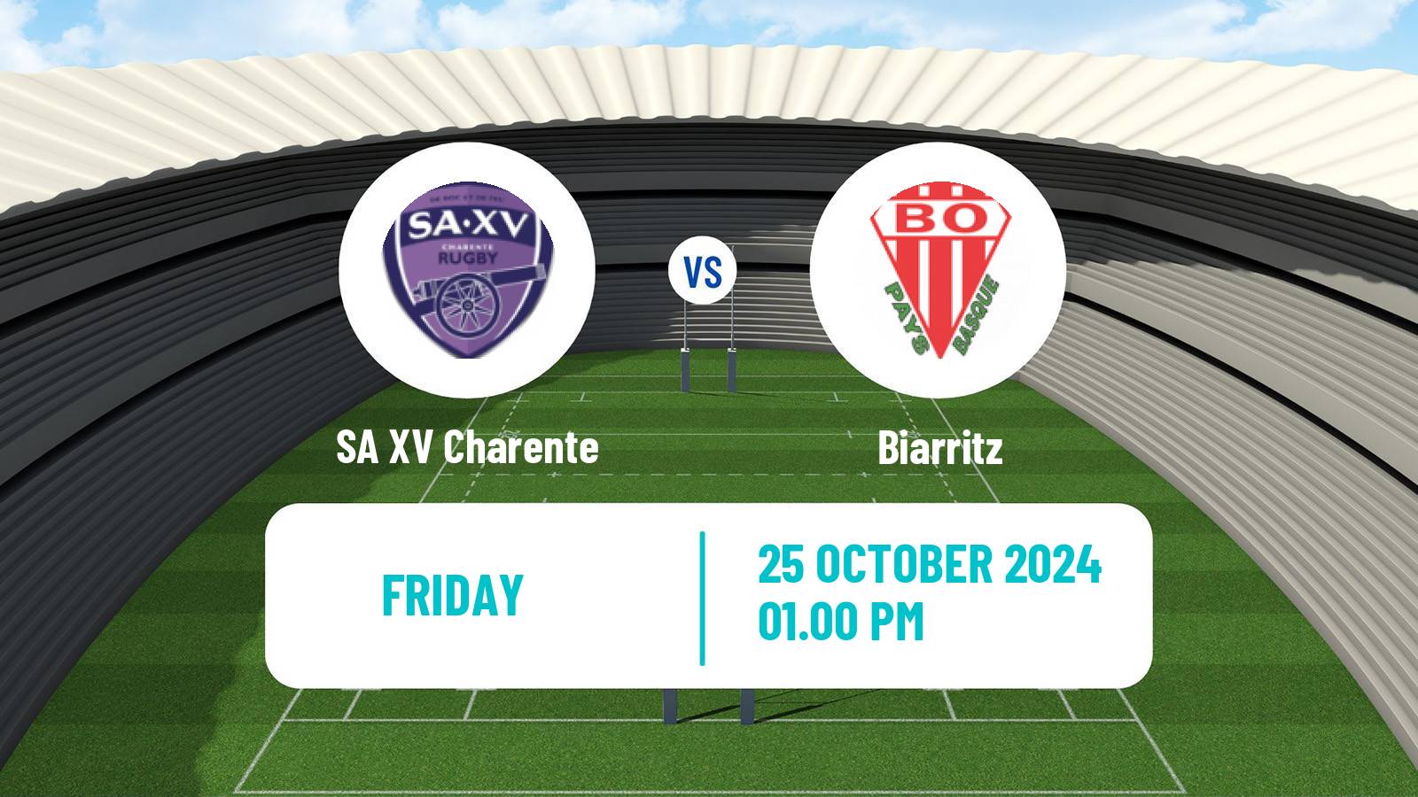 Rugby union French Pro D2 SA XV Charente - Biarritz